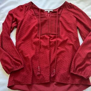 Daniel Rainn Burgundy Textured Blouse